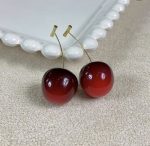 Cherry drop earrings - Image 3