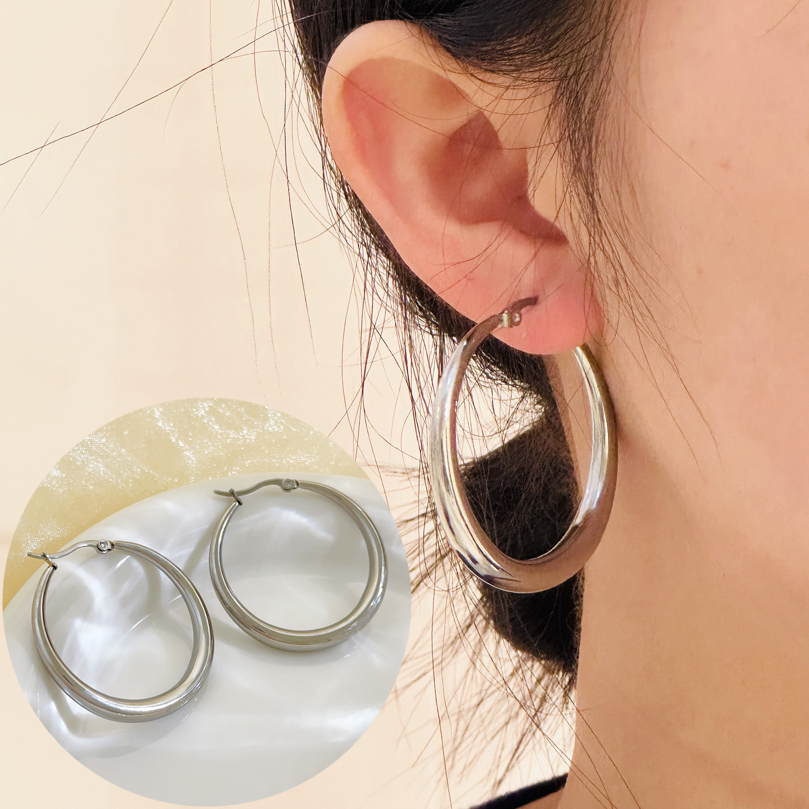 IMG_3078 Stainless steel hoop Earrings - Image 1