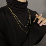 Titanium steel Clover Double layer neckpiece - Image 2